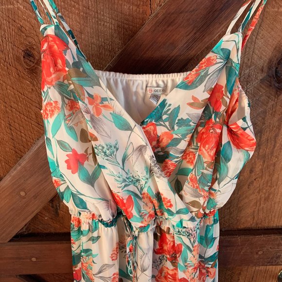 Guess Maxi Floral Wrap-Style Tulip Skirt Sundress - Picture 2 of 6